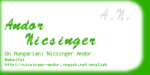 andor nicsinger business card